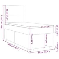 Boxspring met matras fluweel roze 90x200 cm - thumbnail
