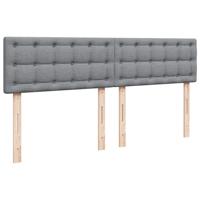 Boxspring met matras stof lichtgrijs 200x200 cm - thumbnail