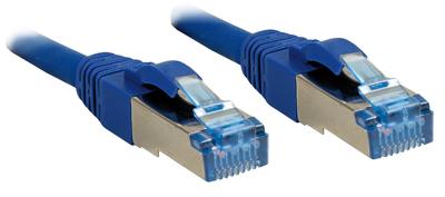 LINDY 47150 RJ45 Netwerkkabel, patchkabel CAT 6A S/FTP 3.00 m Blauw Afscherming gevlochten, Folie afscherming, Met anti-kniktule, Verdraaide paren, Vergulde