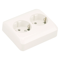 Q-Link Contactdoos | Inbouw | 2-voudig | Met Aanraakbeveiliging | Randaarde | Polarwit - 01.079.50 - thumbnail