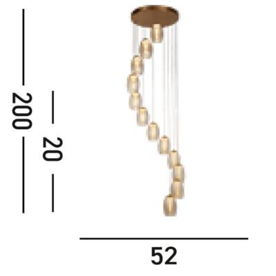 Searchlight 12-lichts hanglampCyclone brons - 97291-12CP