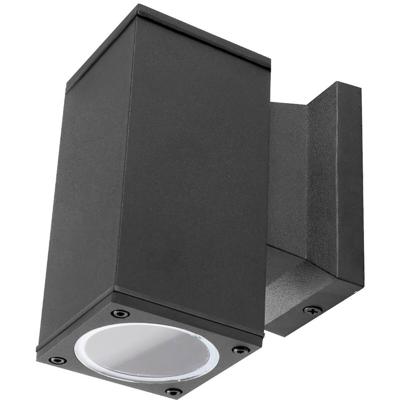 LED Tuinverlichting - Buitenlamp - Aigi Wally Down - GU10 Fitting - 1-lichts - Mat Zwart - Vierkant - Aluminium