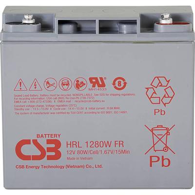 CSB Battery HRL 1280W high-rate longlife Loodaccu 12 V 20 Ah Loodvlies (AGM) (b x h x d) 181 x 167 x 76 mm M5-schroefaansluiting Onderhoudsvrij, Geringe CSB Battery HRL 1280W high-rate longlife Loodaccu 12 V 20 Ah Loodvlies (AGM) (b x h x d) 181 x 167 x 76 mm M5-schroefaansluiting Onderhoudsvrij, Geringe