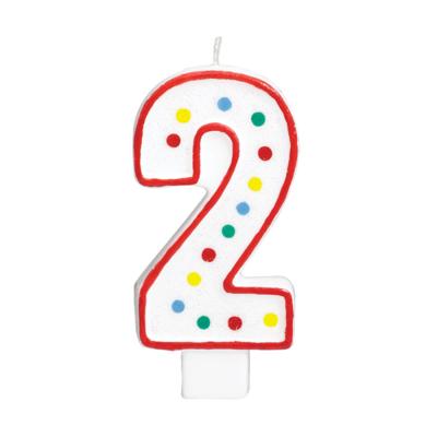 Amscan taartkaars cijfer 2 wit 13 cm | 24 stuks