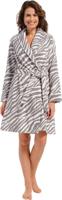 Zebra damesbadjas taupe - fleece-(40-42) M - thumbnail