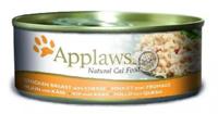 APPLAWS Chicken breast and cheese in broth - nat kattenvoer - 156g - thumbnail