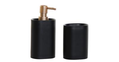 Badset DKD Home Decor Zwart Gouden PVC Hars Glam 8,5 x 6 x 18 cm (2 Stuks) Badset DKD Home Decor Zwart Gouden PVC Hars Glam 8,5 x 6 x 18 cm (2 Stuks)