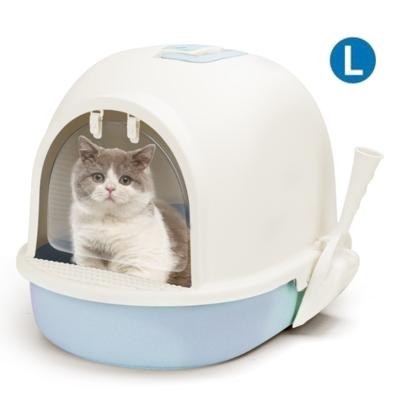 Nobleza Gesloten kattenbak met schepje - Maat L - Lichtblauw