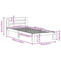 Bedframe zonder matras massief grenenhout 120x190 cm - thumbnail