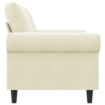 Tweezitsbank 120 cm fluweel crmekleurig