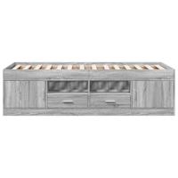 Slaapbank met lades zonder matras 90x190 cm grijs sonoma eiken - thumbnail