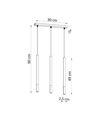 Hanglamp MOZAICA 3L zwart/goud
