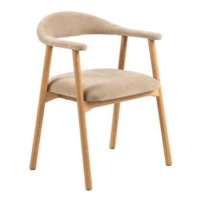 Bendt Eetkamerstoel 'Gerado' Eikenhout en chenille, kleur Beige Bendt Eetkamerstoel 'Gerado' Eikenhout en chenille, kleur Beige