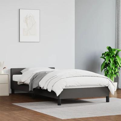 Bedframe met hoofdbord kunstleer grijs 80x200 cm Bedframe met hoofdbord kunstleer grijs 80x200 cm