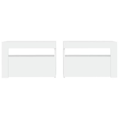 Nachtkastjes 2 st LED 60x35x40 cm wit
