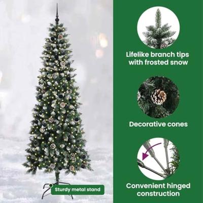 Kunstkerstboom met 300 LED Groen 240 cm PVC en Plastic en Staal Kunstkerstboom met 300 LED Groen 240 cm PVC en Plastic en Staal