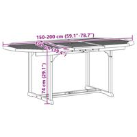 5-delige Tuinset massief acaciahout en textileen - thumbnail