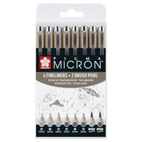 Sakura pigma micron fineliner set 8 pen. (licht) koelgrijs - thumbnail