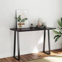 Tafelblad natuurlijke rand 120x60x(2-4)cm eikenhout donkerbruin - thumbnail