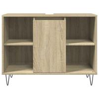 Badkamerkast 80x33x60 cm bewerkt hout sonoma eikenkleurig - thumbnail