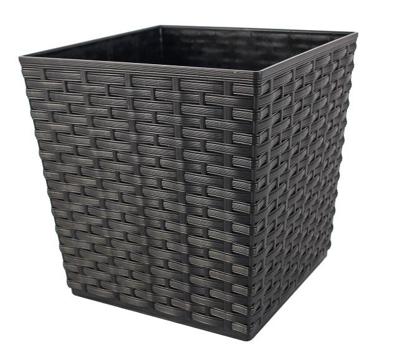 Bloempot BALI vierkant 16,5 cm Donkerbruin