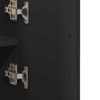 Hoge kast 70x35x180 cm bewerkt hout zwart - thumbnail