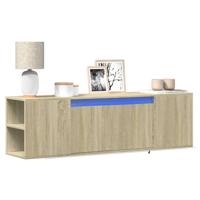 Tv-wandmeubel met LED-verlichting 135x31x39,5 cm sonoma eiken - thumbnail