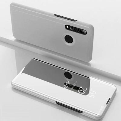 Galvaniseren spiegel horizontale Flip lederen case voor Huawei P Smrt Z met houder (zilver)