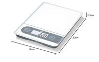 Beurer KS 59 Keukenweegschaal Digitaal Weegbereik (max.)=20 kg Glas 220 x 300 x 25 - thumbnail