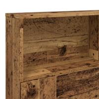 Hoofdbordkast 160x19x103,5 cm bewerkt hout oud houtkleurig - thumbnail