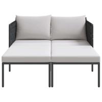 Ligstoel Antraciet 153 x 115 x 69.5 cm Gepoedercoat staal - thumbnail