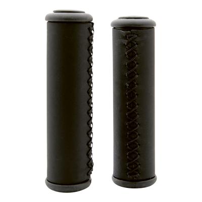 Simson handvatten leder zwart lang - leren handvatten voor lifestylefiets - 13cm - zwart