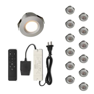 Set LED-inbouwspot met afstandsbediening Valdeno zilver 3W dimbaar 1-12 stuks