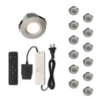 Set LED-inbouwspot met afstandsbediening Valdeno zilver 3W dimbaar 1-12 stuks - thumbnail