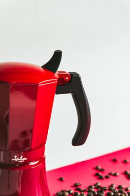 Italiaanse Koffiepot JATA Cafetera de inducción roja vulcano Rood Aluminium 6 Kopjes (1 Stuks)