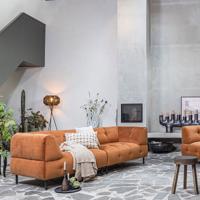 WOOOD Bank 'Lloyd' 4-zits, Velvet, kleur Cinnamon - thumbnail