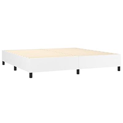 Boxspring met matras kunstleer wit 200x200 cm