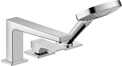 Hansgrohe Metropol 3-gats badrandmengkraan met rechte greep, chroom