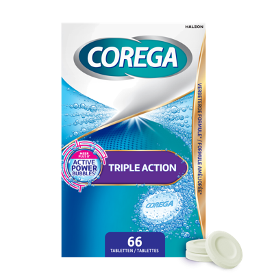 Corega Triple Action Gebitsprothese Reiniger Tabletten