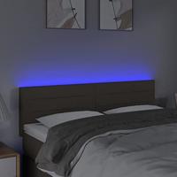 Hoofdbord LED 144x5x78/88 cm stof taupe - thumbnail