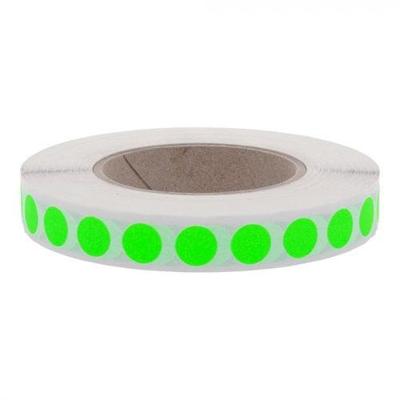 Etiket 12 mm rond fluor groen 1000 rol Etiket 12 mm rond fluor groen 1000 rol