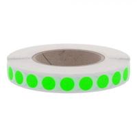 Etiket 12 mm rond fluor groen 1000 rol - thumbnail