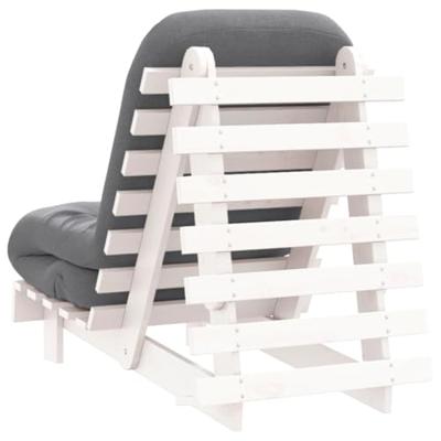 Futon slaapbank met matras 60x206x11 cm massief grenenhout wit