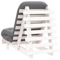 Futon slaapbank met matras 60x206x11 cm massief grenenhout wit - thumbnail