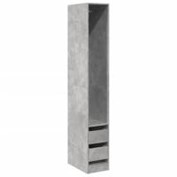 Kledingkast 30x50x200 cm bewerkt hout betongrijs - thumbnail
