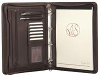 Schrijfmap van der Spek 2041 A4 met ringmechaniek en rits bruin - thumbnail