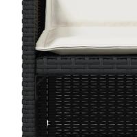 Tuinstoelen 4 st met kussens poly rattan zwart - thumbnail