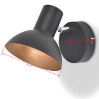 Wandlampen voor 2 peertjes E27 zwart en goud 2 st - thumbnail