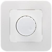 LED Dimmer - 230V - Inbouw Enkel Knop - 1-300W - Incl. Afdekraam - Wit - thumbnail