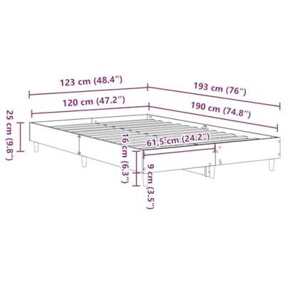 Bedframe zonder matras 120x190 cm spaanplaat zwart